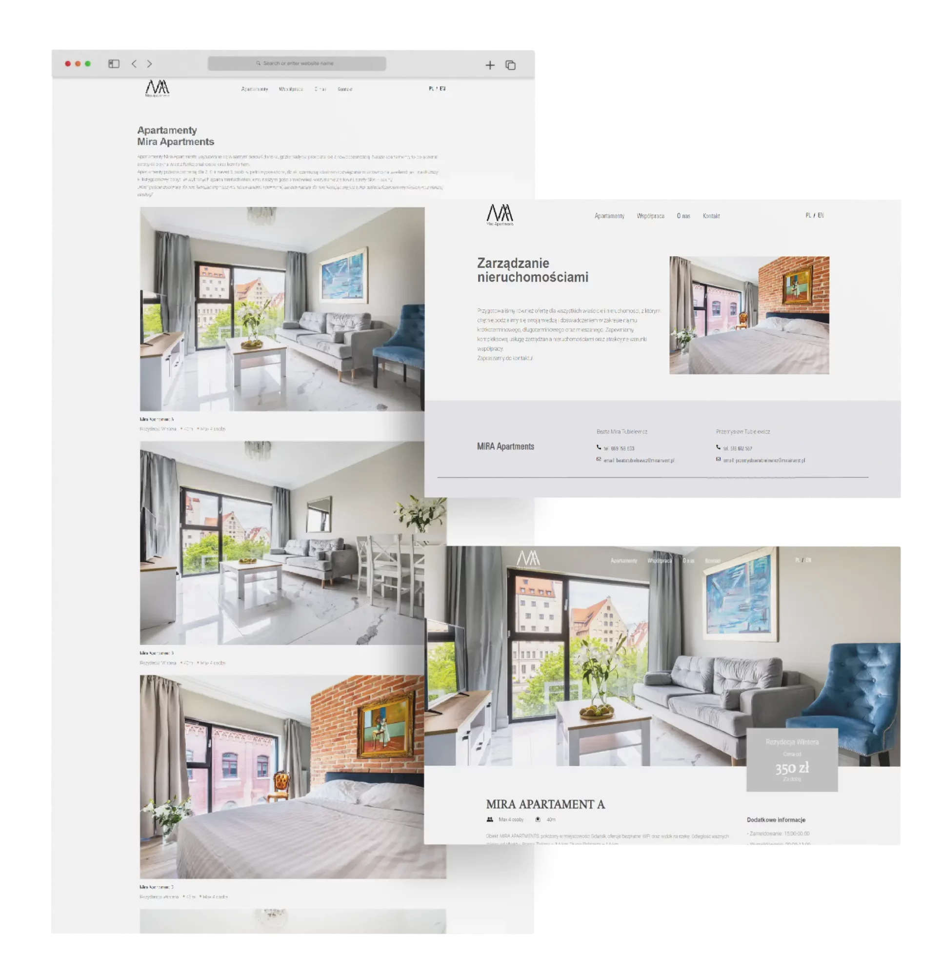 projekt strony internetowej sprzedaż apartamentów dla developera inspiracja projekt realizacja