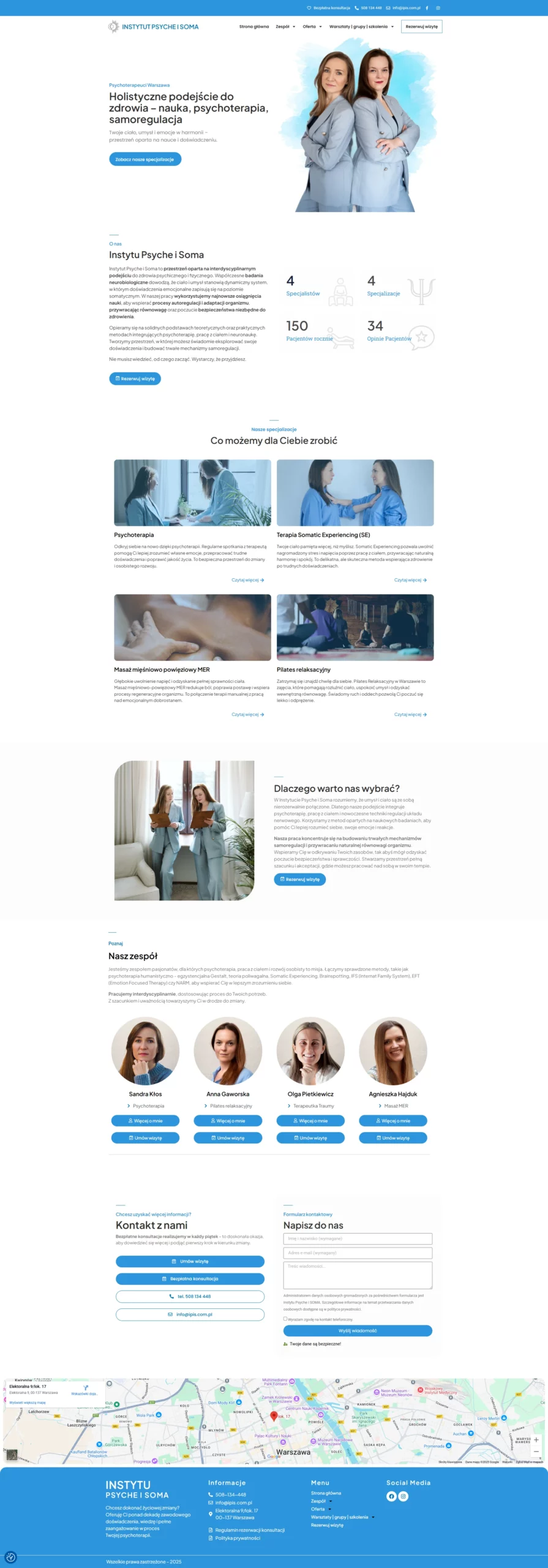 projekt strony internetowej dla Konsorcjum Psychoterapii Warszawa