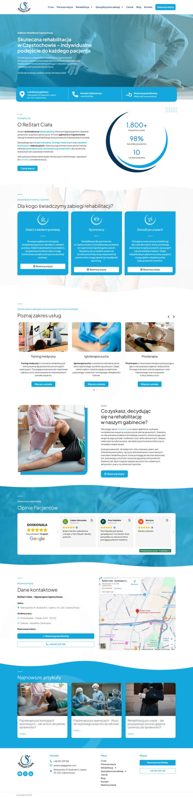 strona internetowa dla fizjoterapeuty Częstochowa