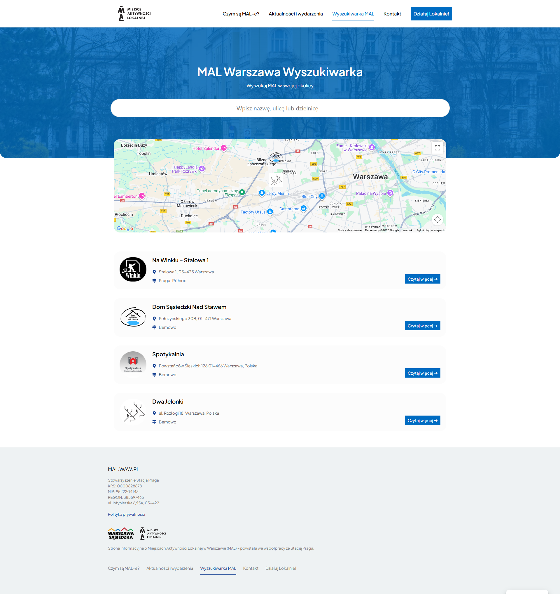 Wyszukiwarka MAL Warszawa