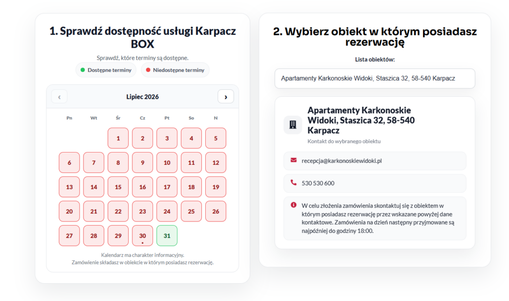 kalendarz dostępności kateringu