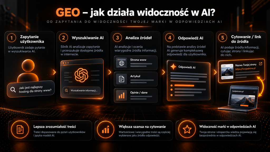 Wytłumaczenie graficzne jak działa GEO w praktyce